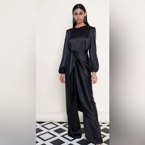 NWT LOUELLA By IBTIHAJ Chic Black Satin Jumper